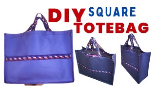 Easy DIY Shopping bag TutorialHow to Sew a reusable shopping Tote Bag diy shoppingbag bagmaking [upl. by Melvina689]