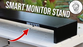 This Monitor Stand Connects To Your Computer DIY Minimalist Ebonized Oak Smart Monitor Stand [upl. by Zacharia]