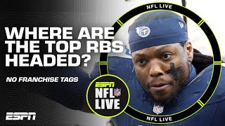 Where will the NFLs TOP RUNNING BACK FREE AGENTS end up this offseason 👀  NFL Live [upl. by Profant489]