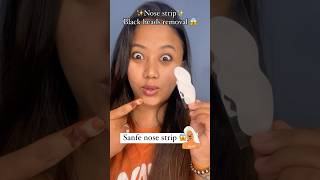 Nose strip blackhead removal strip 😱😳￼💁🏻‍♀️❌skincareproductreview viralshortblackheadremoval [upl. by Moulden131]