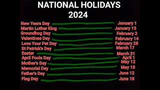 All HOLIDAYS in The 🇺🇸 and in 2024 [upl. by Aniweta]