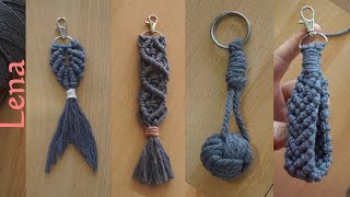 𝗠𝗮𝗰𝗿𝗮𝗺𝗲 with 𝗟𝗲𝗻𝗮 🔑📿 4x Makramee Schlüsselanhänger knüpfen 🔑📿 Macrame Keychain DIY [upl. by Jeniffer]