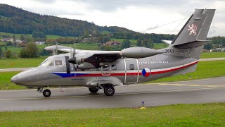 Czech Air Force Let L410 Turbolet StartUp amp TakeOff at Bern [upl. by Zerelda]