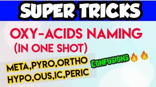 Super Tricks For OXYACIDS ConfusionsNaming  Inorganic Chemistry Tricks  NEETIITJEE  NEET 2021 [upl. by Haeli]