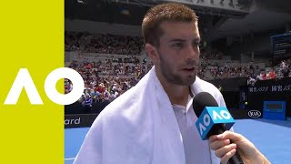 Borna Coric oncourt interview 1R  Australian Open 2019 [upl. by Onitnas]