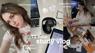 72hr STUDY VLOG  intense study submitting last assignment lecture catch up  exam week routine ♡ [upl. by Bastien]