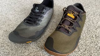 Merrell Vapor Glove 5 vs Vapor Glove 4 Barefoot Shoe Comparison [upl. by Geehan]