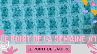 POINT DE LA SEMAINE 1  Le point de gaufre  Point en relief idéal pour une couverture de bébé [upl. by Ketty]