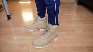 Timberland 6 Inch Premium Beige  Unboxing Detailed Look amp On Feet [upl. by Morgana289]