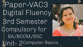 PaperVAC3 Digital Fluency3rd SemesterCompulsory for BABCOMBSC Unit 2Computer Basicsrdibrugarh [upl. by Salem]