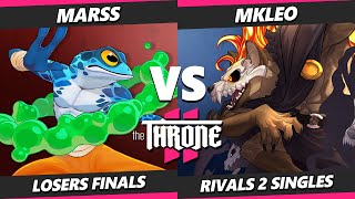 The Throne 2 LOSERS FINALS  Marss Ranno Vs MkLeo Forsburn Rivals of Aether 2  RoA2 [upl. by Atikcir]