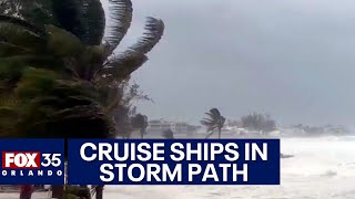 Hurricane Beryl Cruise ships caught in the storm [upl. by Nannek]