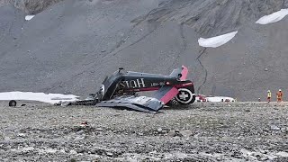 20 muertos al estrellarse un avión quotvintagequot en los alpes suizos [upl. by Svend]