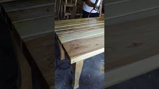 Narra wood sanding sealer first coating spraying varnishing actual working short [upl. by Conah537]