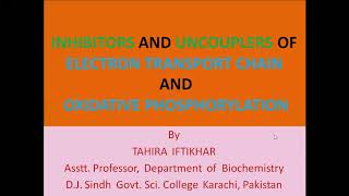 Inhibitors amp Uncouplers of Electron Transport Chain amp Oxidative Phosphorylation [upl. by Cawley]