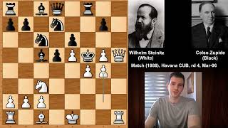 Wilhelm Steinitz vs Celso Golmayo Zupide  Havana 1888 [upl. by Kraul976]