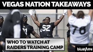 Raiders Training Camp top prospects  Vegas Nation Takeaways [upl. by Inaboy857]