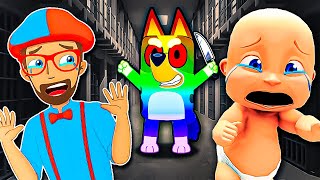 Baby and Blippi Escape RAINBOW BLUEY Prison [upl. by Yelkcub]