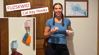 FUZSKWID Cat Key Hooks a cute decor to hang things on cat catlover keyholder [upl. by Eylrac]