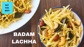 Badam Lachha Recipe  Homemade Haldiram Badam Lachha Namkeen [upl. by Ahteral]