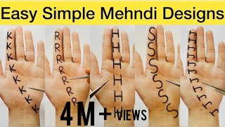 KRHSJ Beautiful Alphabet Mehndi design for hands Easy Simple Mehendi design TrickMehandi ka Design [upl. by Yarahs]