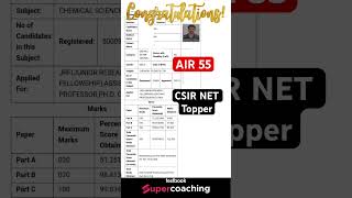 AIR 55  CSIR NET Topper 2024  CSIR NET 2024 Result  CSIR NET Topper csirnet csirresult [upl. by Creight912]