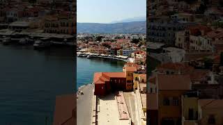 Chania Crete Aerial 4K Drone Footage Tour  Coastal Charm amp Venetian Heritage [upl. by Aira]