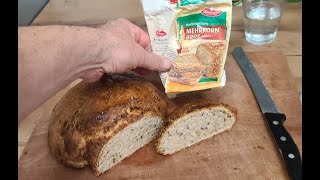 🍞 Mehrkornbrot backen aus Fertigmischung vom Aldi  Wasser [upl. by Toolis]