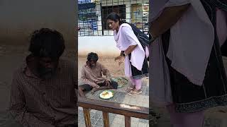 Handicapped old person suffering with hunger on road side so I helped helping food [upl. by Layol]