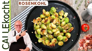 Rosenkohl mit Speck und Zwiebeln So wirst auch Du ihn lieben [upl. by Pfeifer]