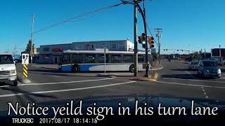 Translink Bus S7483 Fails to Yeild [upl. by Ahsat559]