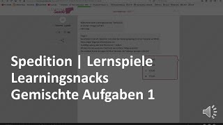 Learningsnacks  Gemischte Aufgaben 1  Prüfungsvorbereitung Spedition amp Logistik [upl. by Yrotciv]