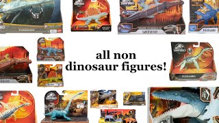 all jurassic world mattel non dinosaurs figures not including the pterosaurs [upl. by Repsaj]