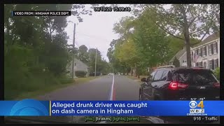 Alleged Drunk Driver Caught On Dash Camera In Hingham [upl. by Lhok]