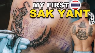 Getting A Sak Yant Tattoo in Bangkok Thailand  This HURT [upl. by Nalaf]