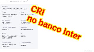 CRI disponível no Banco Inter  Vamos conhecer [upl. by Ecela]