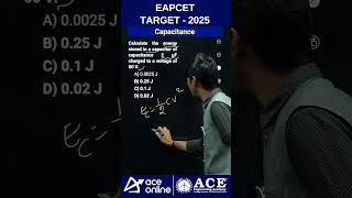 EAPCET Target2025  Electrical amp Optical Part Capacitance18 physicsquestions  aceonline [upl. by Hgielyak]