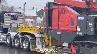 Cool Truck Loads 82 Bull Dozer and Rock Drill [upl. by Mizuki16]