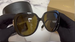 Unboxing Burberry Womens BE4303 BE4303 Fashion Square Sunglasses [upl. by Audwen]