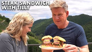 Gordon Ramsay Makes a Steak Sandwich in Spain with Tilly Ramsay [upl. by Daza]