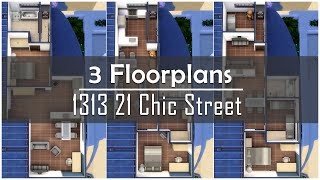 1313 21 Chic Street  3 Floorplans  The Sims 4  ts4 [upl. by Parrnell575]