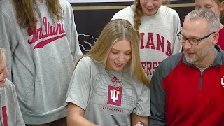 Churubuscos Ella Boersema full signing day interview with Indiana University volleyball 1182023 [upl. by Aynnat]