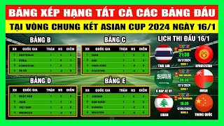 Bảng Xếp Hạng Tất Cả Các Bảng Đấu Tại VCK Asian Cup 2024 Ngày 161  Việt Nam Quyết Đấu Indonesia [upl. by Odranoel]