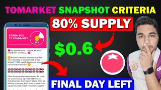 Tomarket Snapshot Criteria  Tomarket Airdrop 80 Supply Final Update  Tomarket Withdraw On Bitget [upl. by Kama]