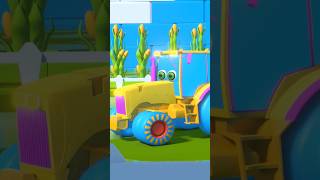 Five Little Tractor shorts vehicles cartoon babysong learning trending [upl. by Anawad]