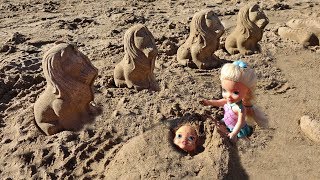 Elsa and Anna toddlers play in the sand [upl. by Adnirb]