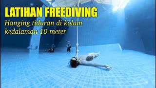 Latihan Freediving hanging tiduran di kolam kedalaman 10 meter [upl. by Phedra219]