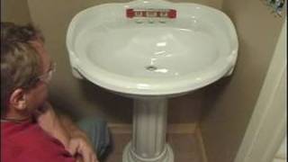 How to Install a Pedestal Sink  How to Level a Sink for Installation [upl. by Volny]