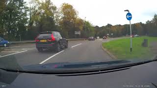 Volvo wrong lane Windhover Roundabout Bursledon Southampton dash cam [upl. by Eirrek]