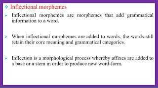 Morphology  Lesson 3  Inflectional and derivational morphemes [upl. by Eilram199]